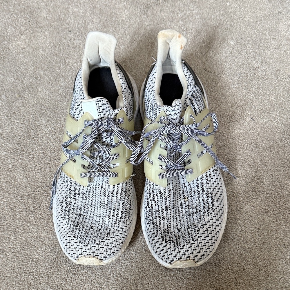 Adidas Ultra Boost Oreo White And Black Running Shoes Size 10